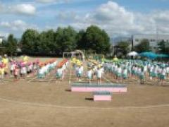 晴天の下での運動会開催